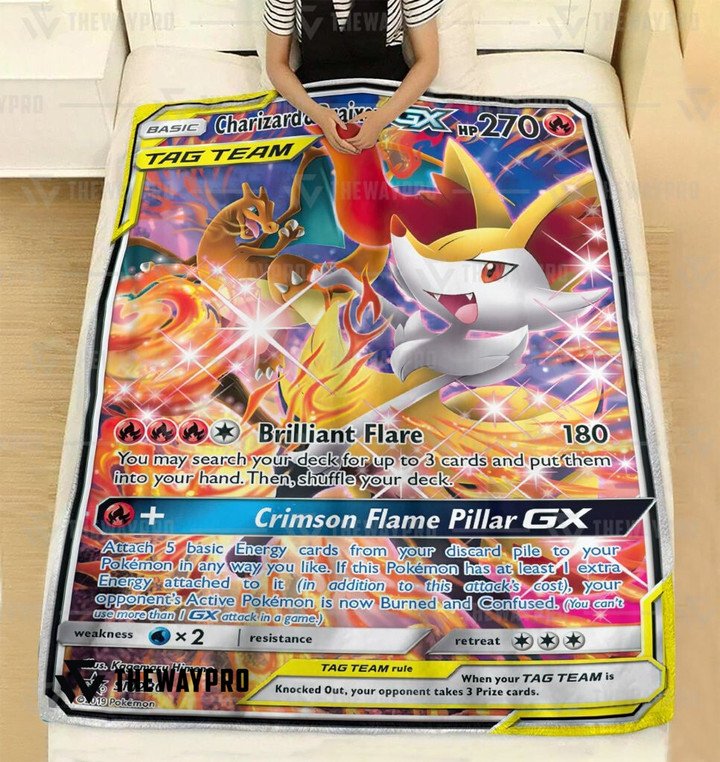 Pokemon-Charizard-And-Braixen-Gx-Bedding-Set-And-Quilt-Blanket-2