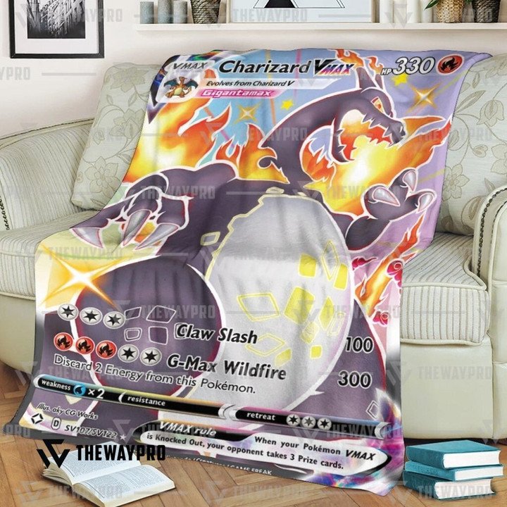 Pokemon-Charizard-Vmax-Shining-Fates-Bedding-Set-And-Quilt-Blanket-1