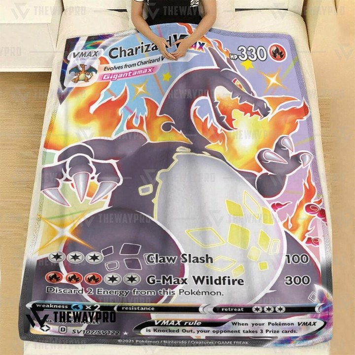 Pokemon-Charizard-Vmax-Shining-Fates-Bedding-Set-And-Quilt-Blanket-2