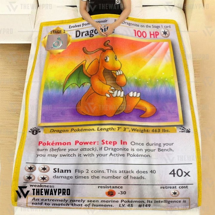 Pokemon-Dragonite-1St-Edition-Bedding-Set-And-Quilt-Blanket-2