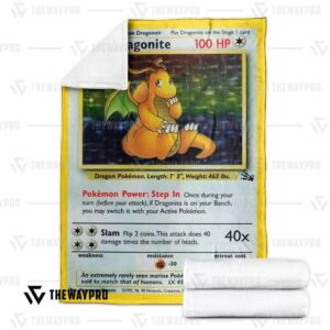 Pokemon Dragonite Holo 1St Edition Bedding Set And Quilt Blanket