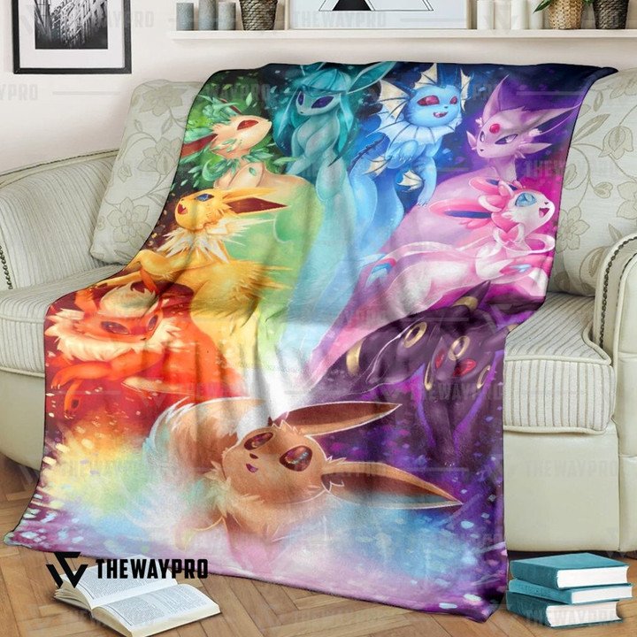 Pokemon-Eevee-Rainbow-Bedding-Set-And-Quilt-Blanket-1