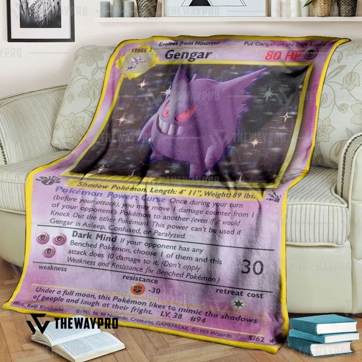 Pokemon-Gengar-Holo-1St-Edition-Bedding-Set-And-Quilt-Blanket-1