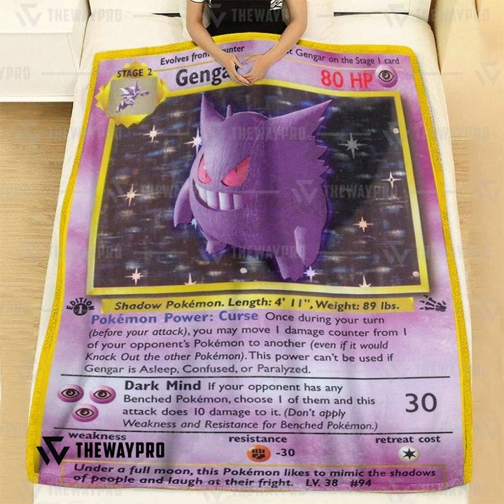 Pokemon-Gengar-Holo-1St-Edition-Bedding-Set-And-Quilt-Blanket-2