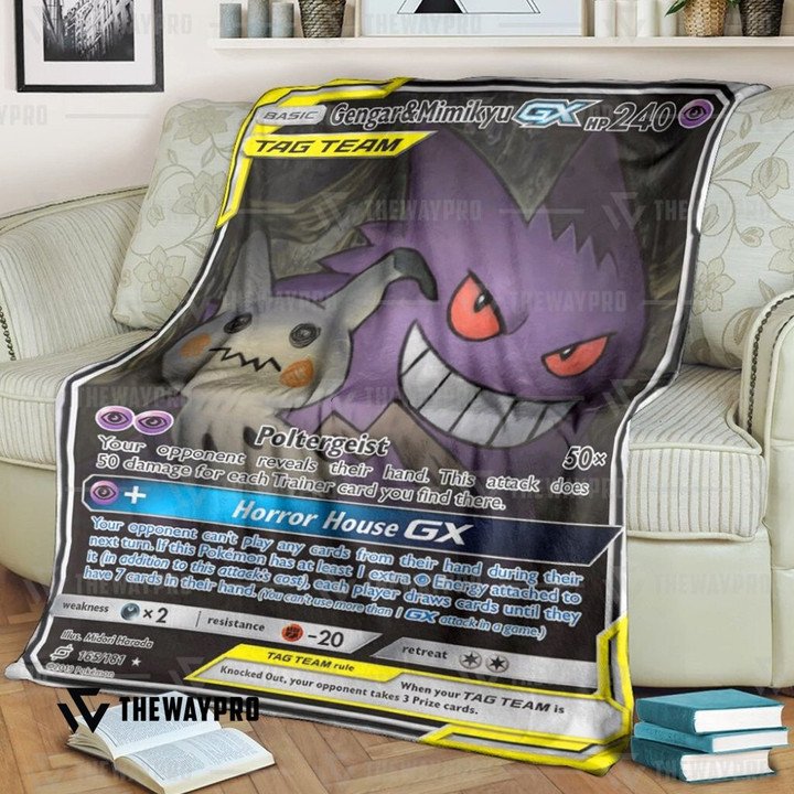 Pokemon-Gengar-Mimikyu-Gx-·Team-Up-Bedding-Set-And-Quilt-Blanket-1