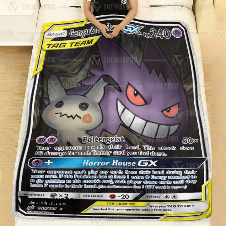 Pokemon-Gengar-Mimikyu-Gx-·Team-Up-Bedding-Set-And-Quilt-Blanket-2