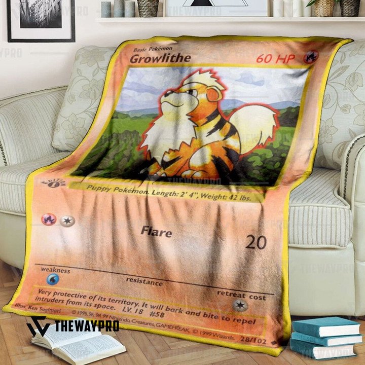 Pokemon-Growlithe-1St-Edition-Bedding-Set-And-Quilt-Blanket-1