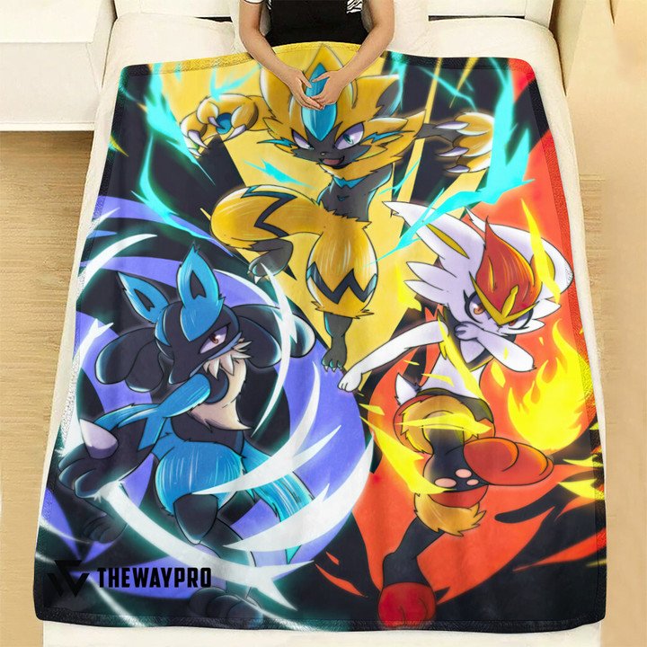 Pokemon-Lightning-Fire-Water-Bedding-Set-And-Quilt-Blanket-2