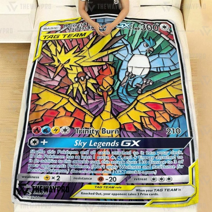 Pokemon-Moltres-Zapdos-Articuno-Gx-Bedding-Set-And-Quilt-Blanket-2