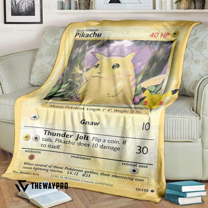 Pokemon-Pikachu-Card-Bedding-Set-And-Quilt-Blanket-1