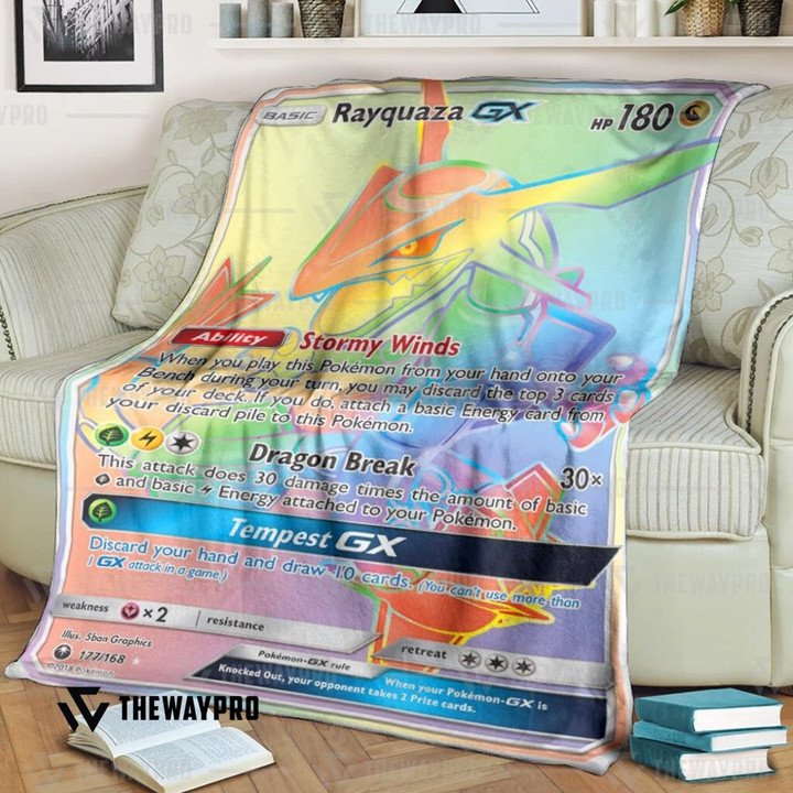 Pokemon-Rayquaza-Gx-Celestial-Storm-Bedding-Set-And-Quilt-Blanket-1