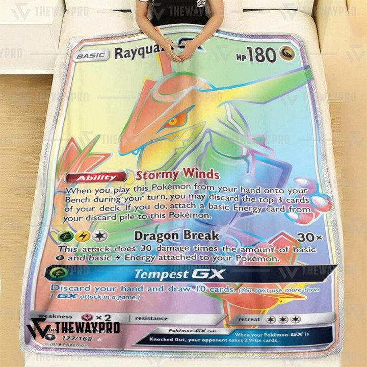 Pokemon-Rayquaza-Gx-Celestial-Storm-Bedding-Set-And-Quilt-Blanket-2