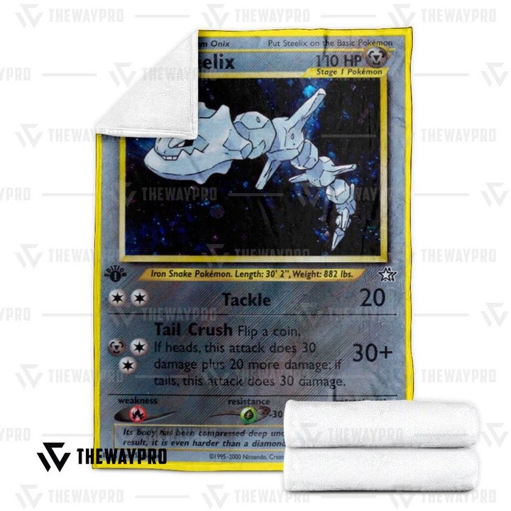 Pokemon Steelix 1St Edition Bedding Set And Quilt Blanket Pokemon Steelix 1St Edition Bedding Set And Quilt Blanket