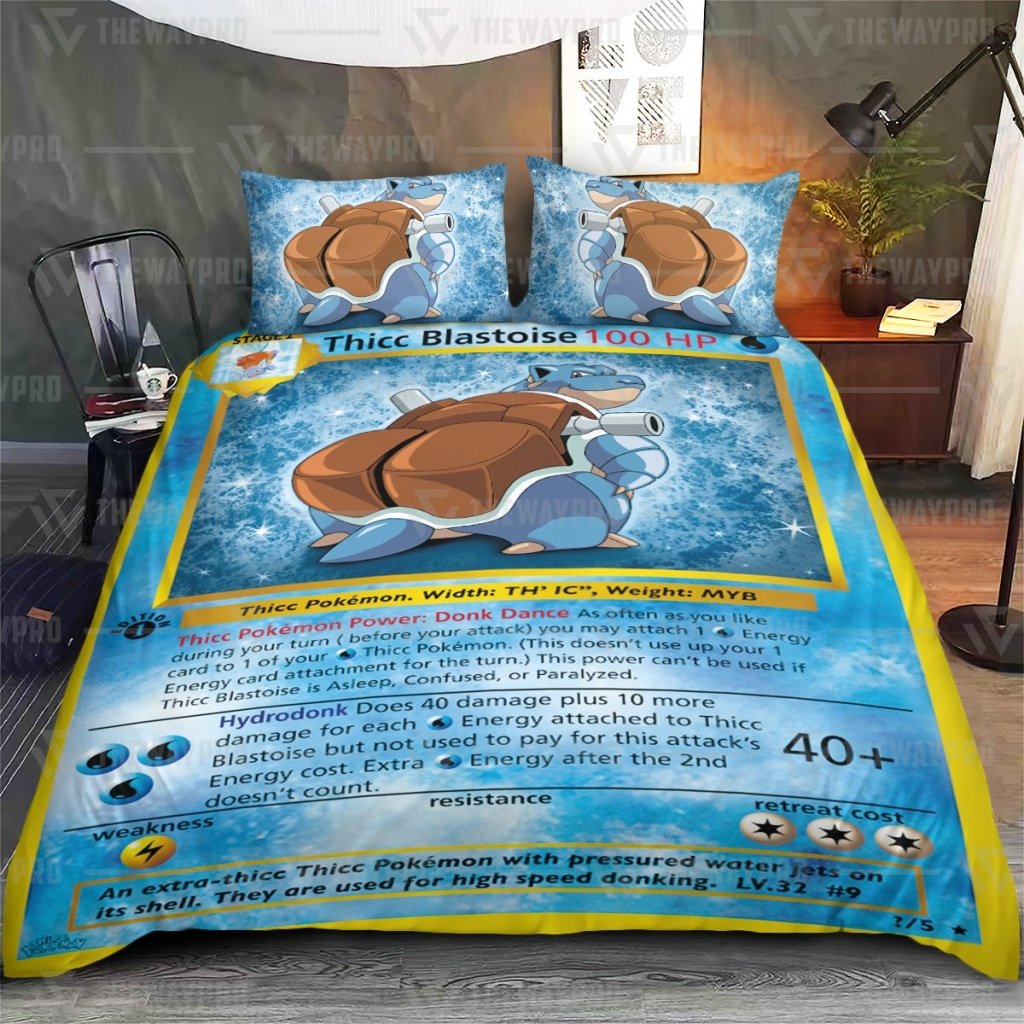 Pokemon Thicc Blastoise Quilt Bedding Set- Limited Edition Pokemon Thicc Blastoise Quilt Bedding Set- Limited Edition