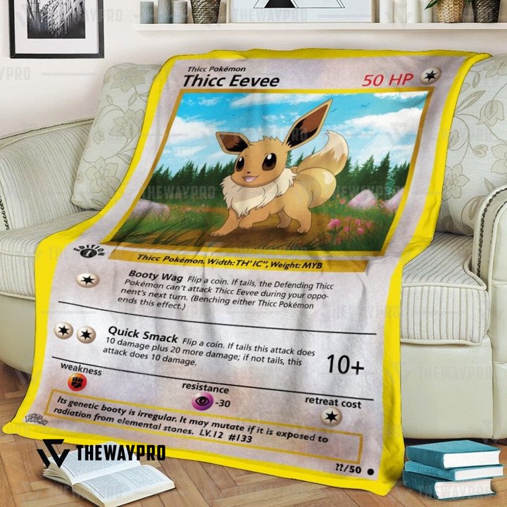 Pokemon-Thicc-Eevee-Bedding-Set-And-Quilt-Blanket-1