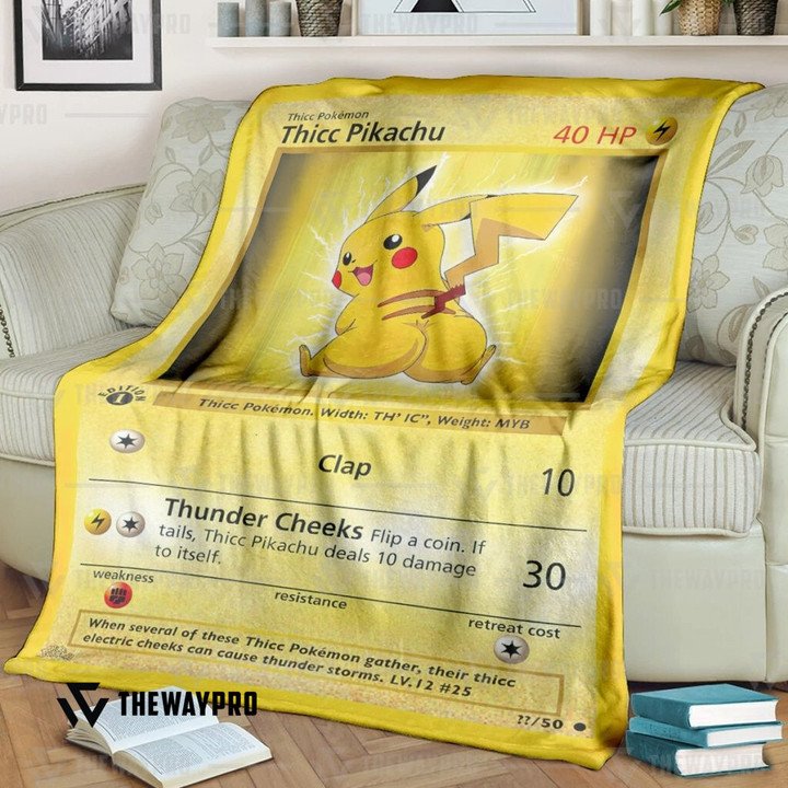 Pokemon-Thicc-Pikachu-Bedding-Set-And-Quilt-Blanket-1