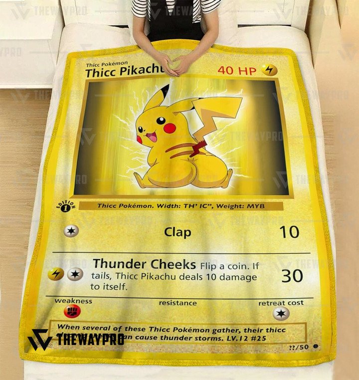 Pokemon-Thicc-Pikachu-Bedding-Set-And-Quilt-Blanket-2