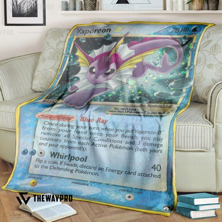 Pokemon-Vaporeon-Gold-Star-Bedding-Set-And-Quilt-Blanket-1