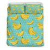 Polka Dot Banana Pattern Print Duvet Cover and Pillowcase Set Bedding Set