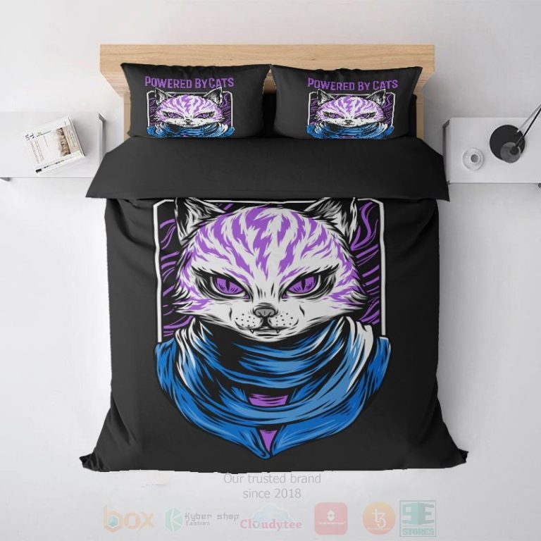 Powered-By-Cats-Brushed-Cool-Art-Bedding-Set-1