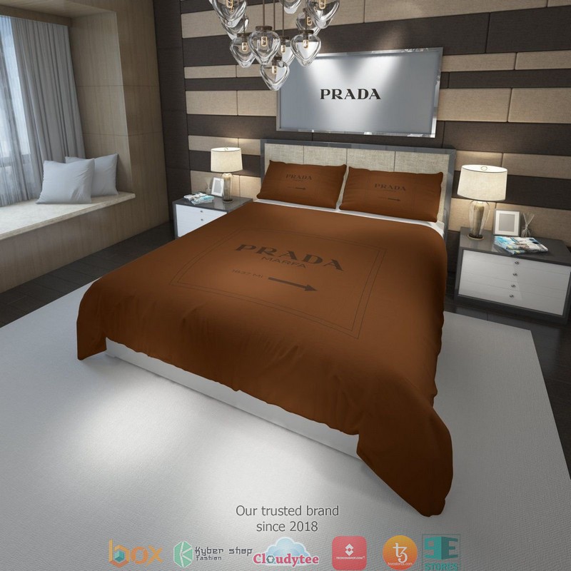 Prada Brown Duvet Cover Bedding Set Prada Brown Duvet Cover Bedding Set