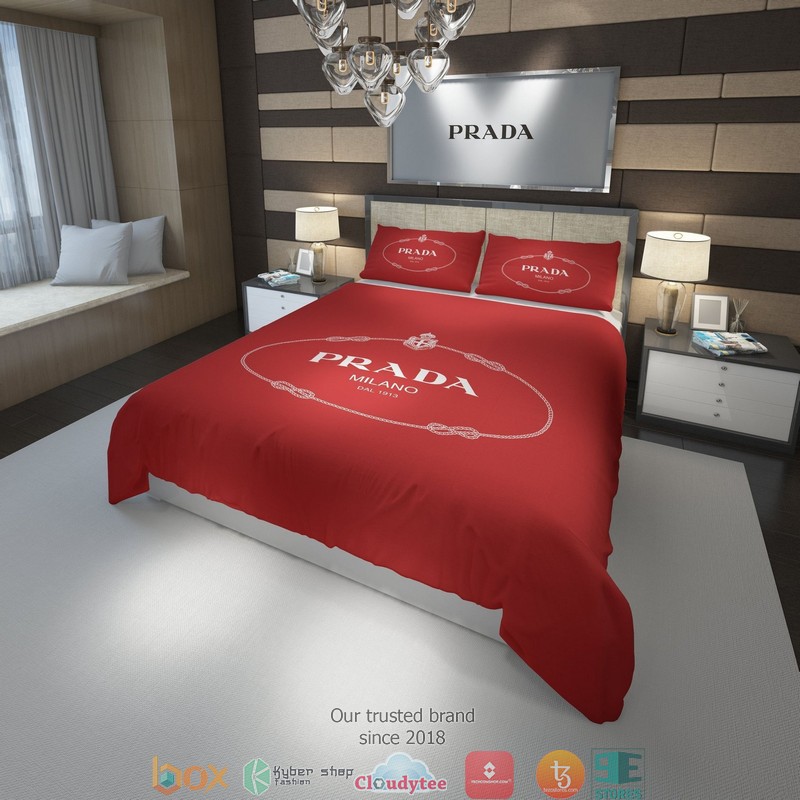Prada Milano Red Duvet Cover Bedding Set Prada Milano Red Duvet Cover Bedding Set