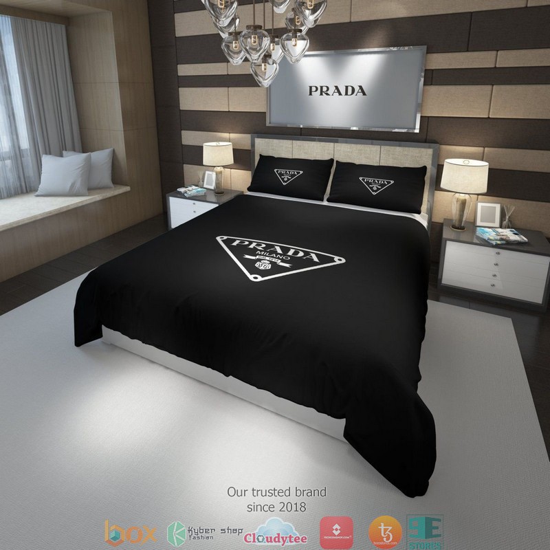 Prada Milano Triangle Pattern Black Duvet Cover Bedding Set Prada Milano Triangle Pattern Black Duvet Cover Bedding Set