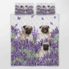 Pug Lavender Quilt Bedding Set