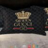 Queen Gucci Black Quilt Bedding Set