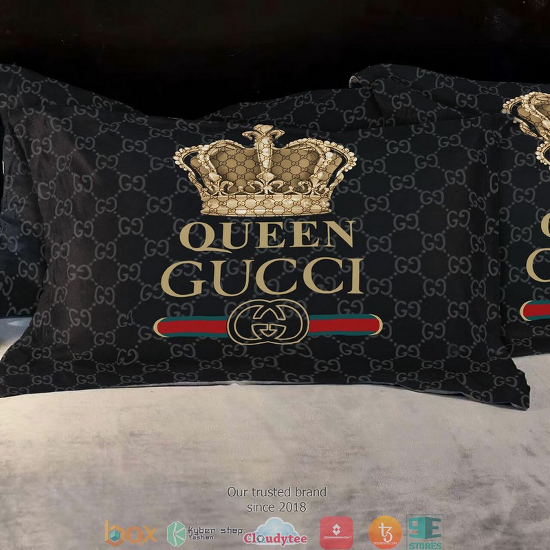 Queen Gucci Black Quilt Bedding Set Queen Gucci Black Quilt Bedding Set