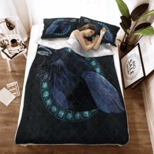 Raven And Rune Viking Quilt Bedding Set