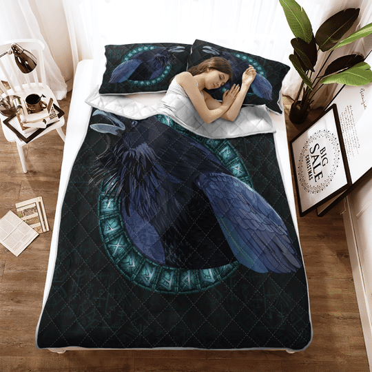 Raven And Rune Viking Quilt Bedding Set Raven And Rune Viking Quilt Bedding Set