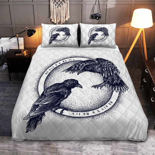 Raven-Of-Odin-Hugin-And-Munin-Viking-Quilt-Bedding-Set-1