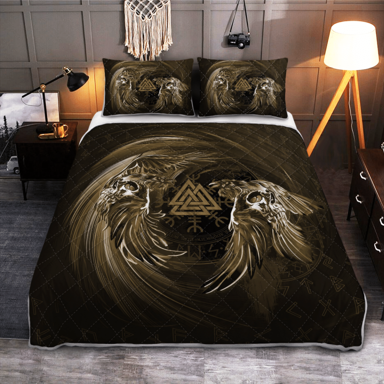 Raven-Valknut-Quilt-Bedding-Set-1