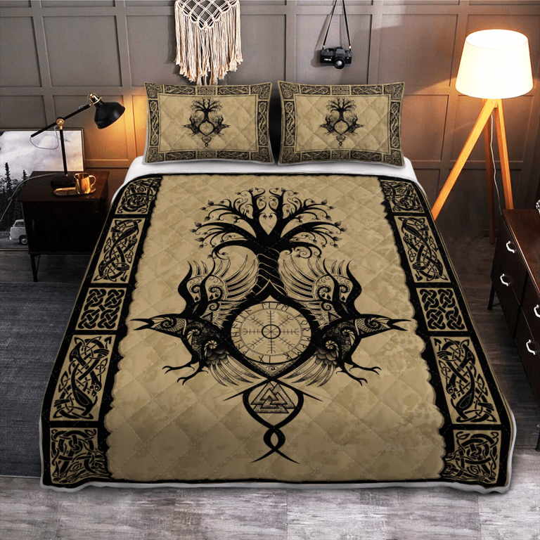 Raven-With-Yggdrasil-Quilt-Bedding-Set-1