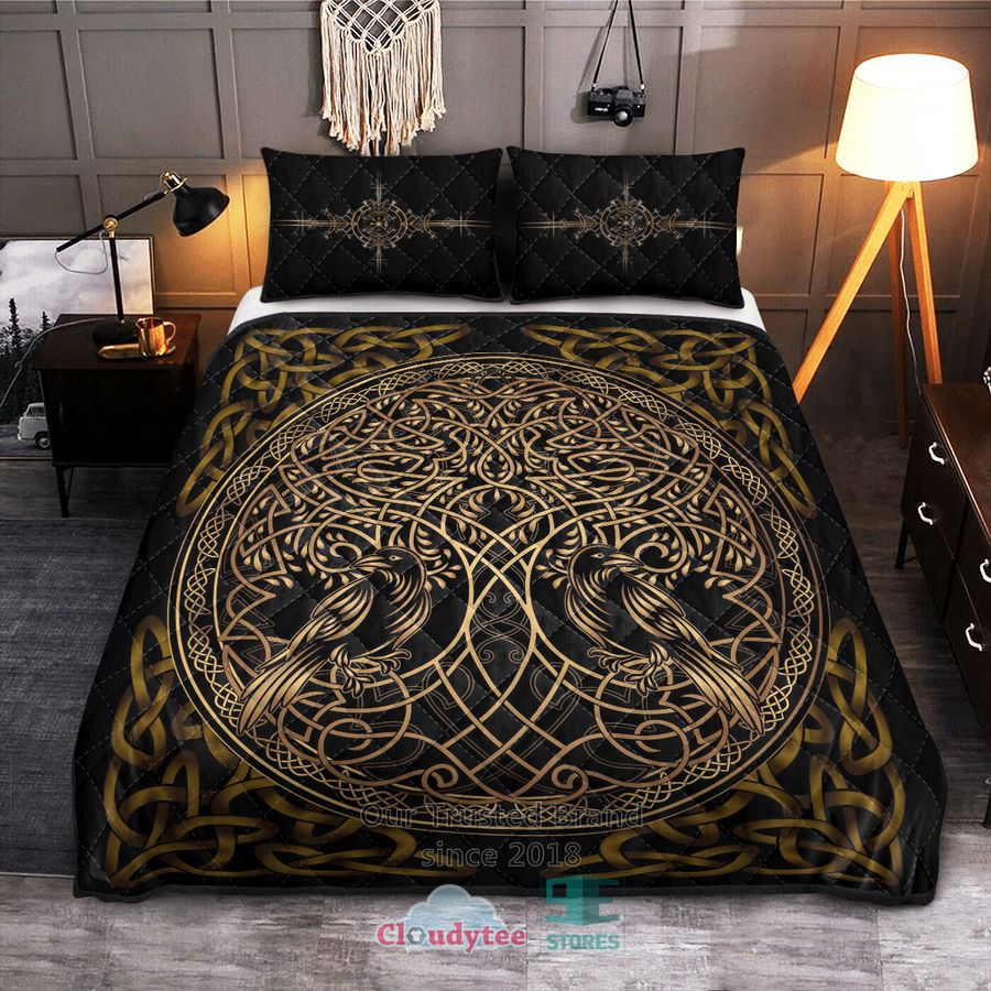 Raven Yggdrasil Viking Quilt Bedding Set - I like your hairstyle