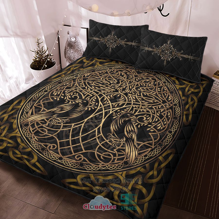 Raven Yggdrasil Viking Quilt Bedding Set - Damn good