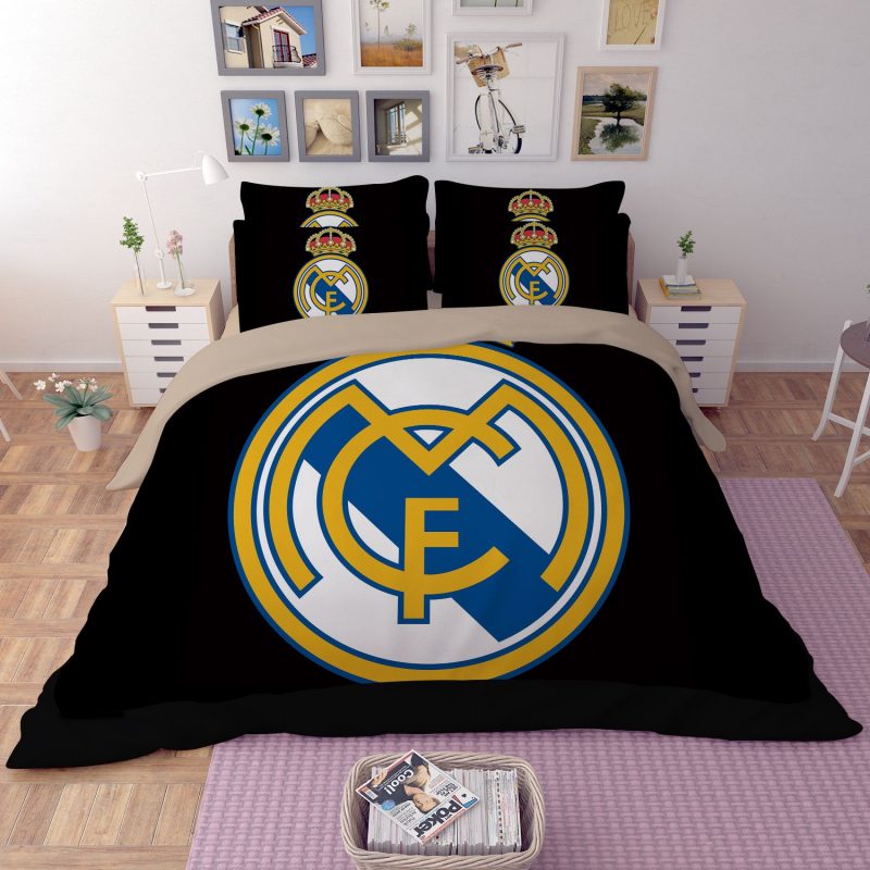 Real Madrid Logo printed Duvet Cover and Pillowcase Set Bedding Set Real Madrid Logo printed Duvet Cover and Pillowcase Set Bedding Set