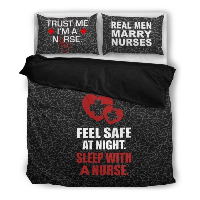 Real Men Marry Nurses Duvet Cover and Pillowcase Set Bedding Set Real Men Marry Nurses Duvet Cover and Pillowcase Set Bedding Set