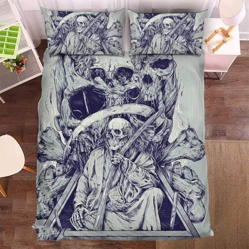 Reaper Skull 1 Duvet Cover and Pillowcase Set Bedding Set Reaper Skull 1 Duvet Cover and Pillowcase Set Bedding Set