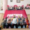 Red Fortnite Gamer Duvet Cover and Pillowcase Set Bedding Set