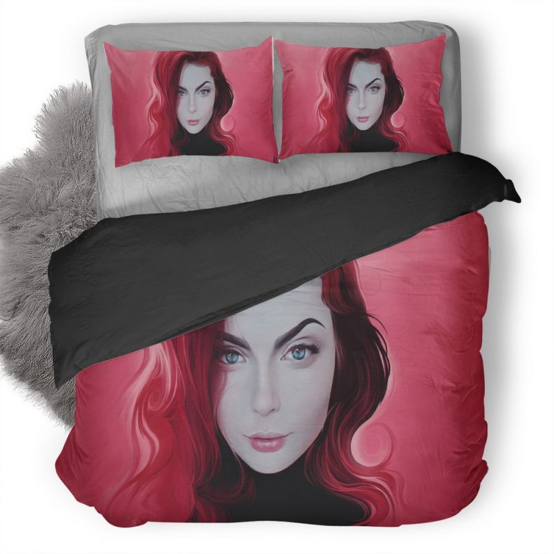 Red Head Women Portrait Digital Ml Duvet Cover and Pillowcase Set Bedding Set Red Head Women Portrait Digital Ml Duvet Cover and Pillowcase Set Bedding Set