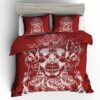 Red Sugar Skull Duvet Cover and Pillowcase Set Bedding Set