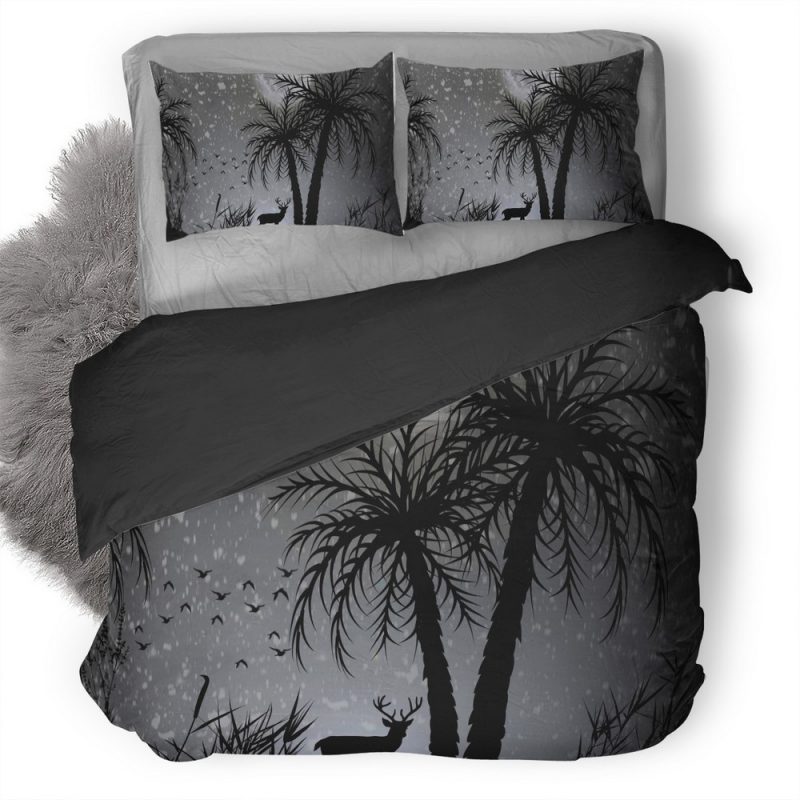 Reindeer Dark Night Moon Minimalist 5E Duvet Cover and Pillowcase Set Bedding Set Reindeer Dark Night Moon Minimalist 5E Duvet Cover and Pillowcase Set Bedding Set