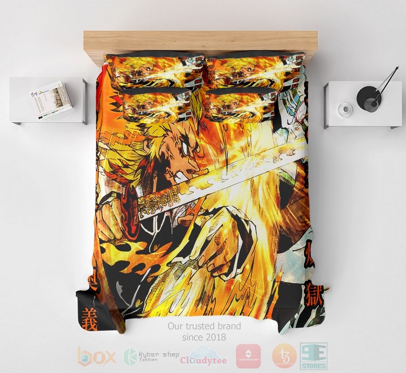 Rengoku-Kyojuro-Flame-Hashira-Exquisite-Microfiber-Printed-Demon-Slayer-Kimetsu-No-Yaiba-Bedding-Set-2