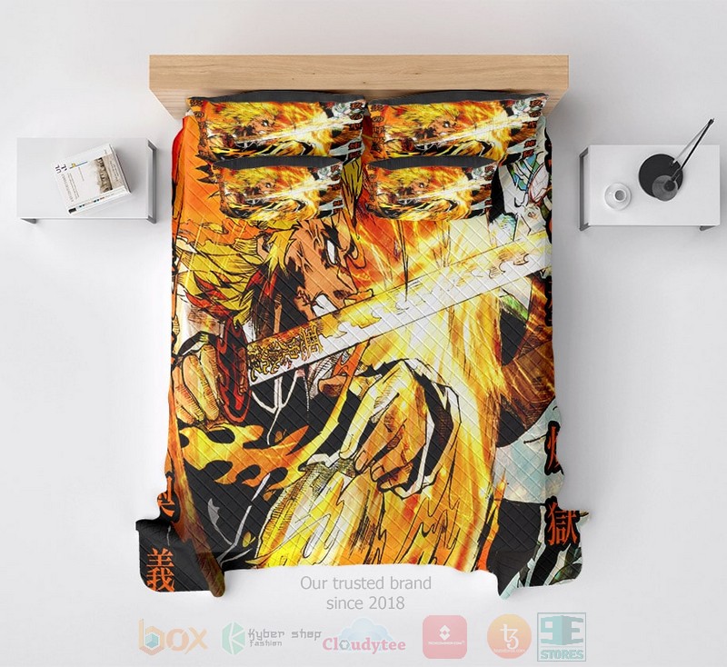 Rengoku Kyojuro Flame Hashira Exquisite Microfiber Printed Demon Slayer Kimetsu No Yaiba Bedding Set Rengoku Kyojuro Flame Hashira Exquisite Microfiber Printed Demon Slayer Kimetsu No Yaiba Bedding Set
