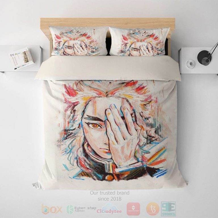 Rengoku-Kyoujurou-Cool-Paint-Embossed-Demon-Slayer-Kimetsu-No-Yaiba-Bedding-Set-1