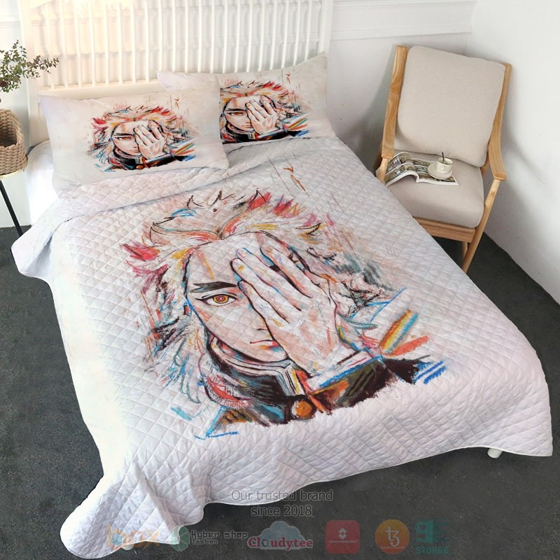 Rengoku Kyoujurou Cool Paint Embossed Demon Slayer Kimetsu No Yaiba Bedding Set Rengoku Kyoujurou Cool Paint Embossed Demon Slayer Kimetsu No Yaiba Bedding Set