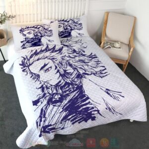 Rengoku Kyoujurou Ink Sketch Art Demon Slayer Kimetsu No Yaiba Bedding Set