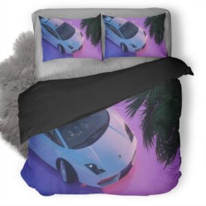 Retro Lamborghini Artwork R9 Duvet Cover and Pillowcase Set Bedding Set